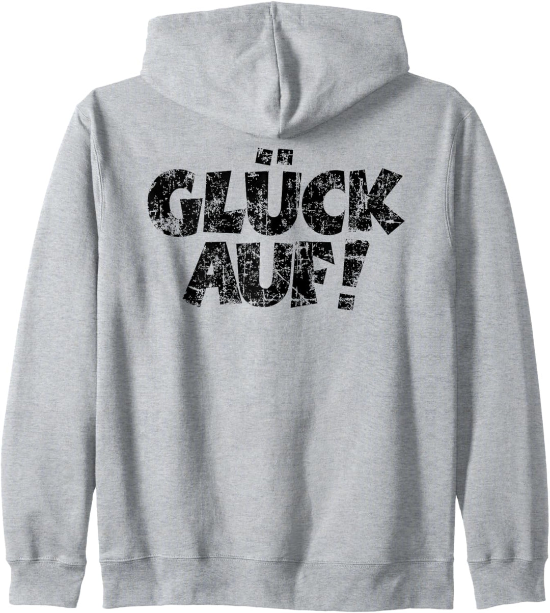 Glück Auf (Vintage Schwarz) Bergbau Ruhrgebiet Kapuzenjacke