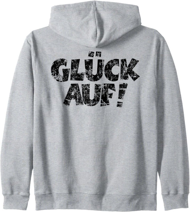 Glück Auf (Vintage Schwarz) Bergbau Ruhrgebiet Kapuzenjacke