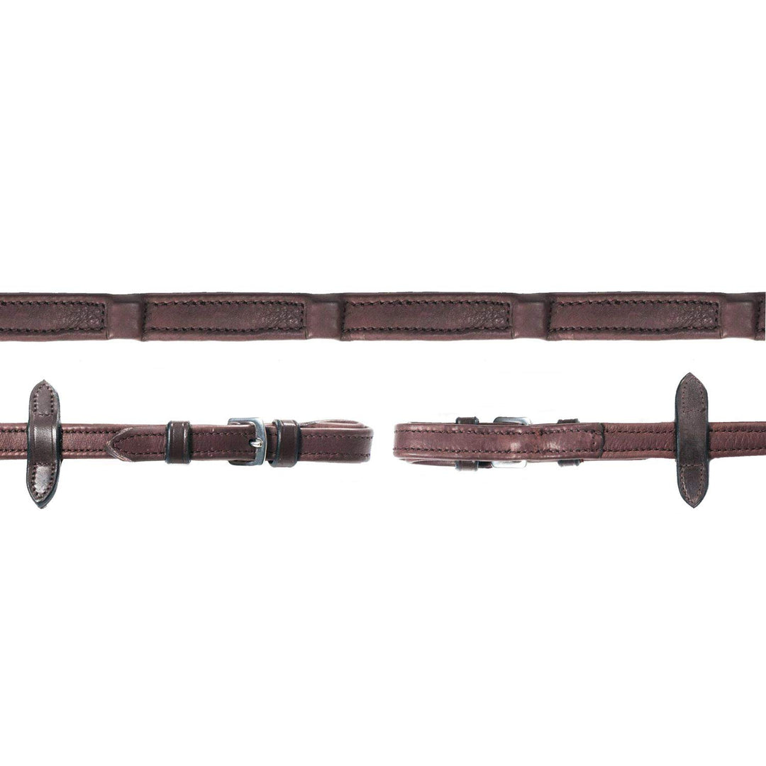 Schockemöhle Sports Zügel DURASOFT REINS nylonverstärkt, 16mm oder 18mm Breite 16mm braun/silber, br