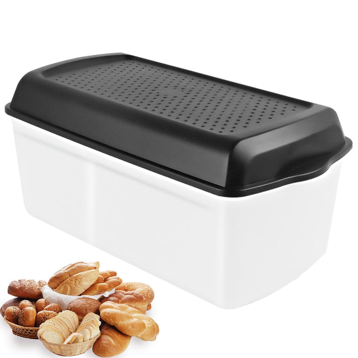 NBVNBV Brotkasten, Smart Brotbox mit Trenner und Bread Deckel Schwarz, Lebensmittelecht Brot Aufbewa