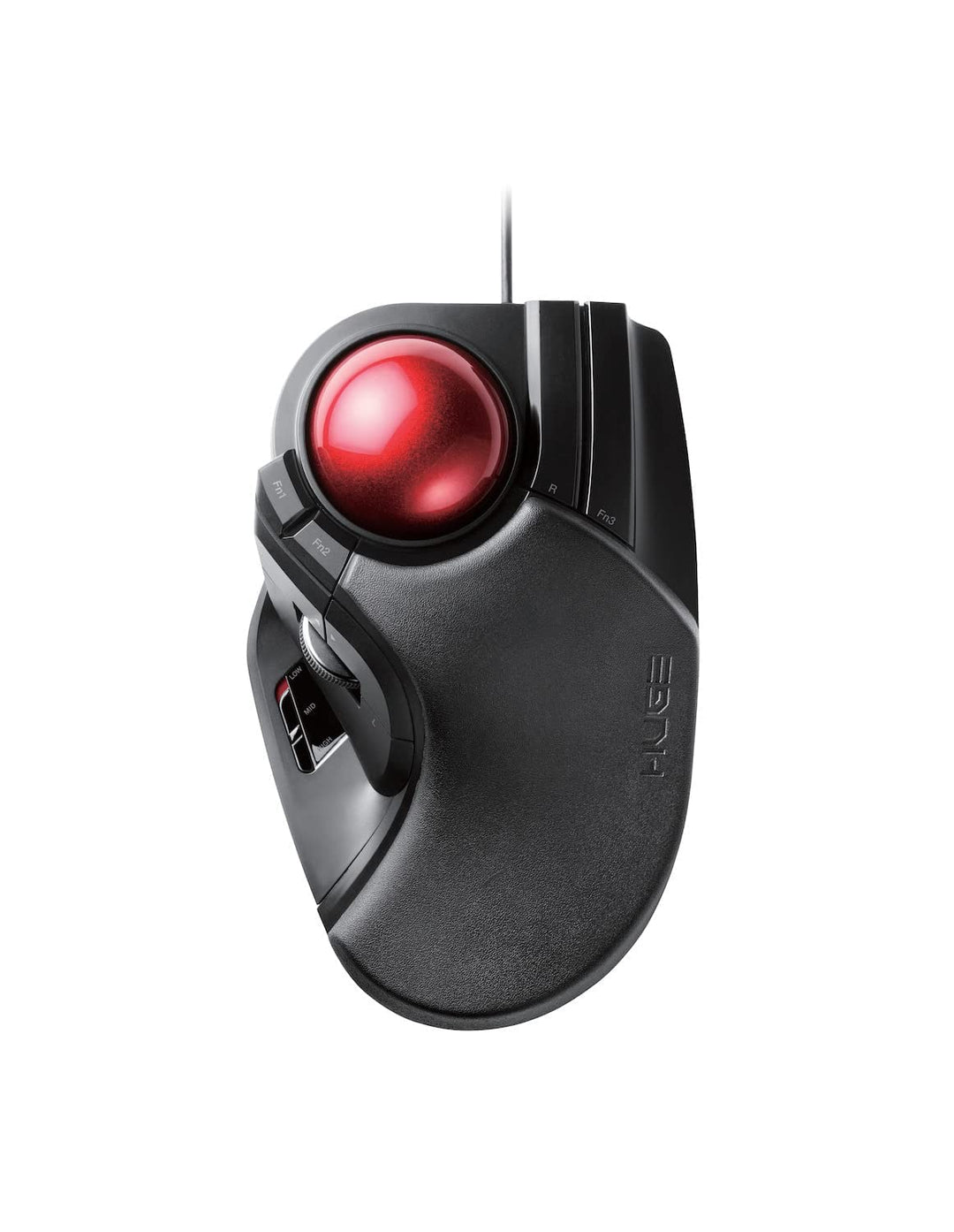 ELECOM Kabelgebundene Fingerbedienung, grosse Trackball-Maus, 8-Tasten-Funktion mit glatter Tracking