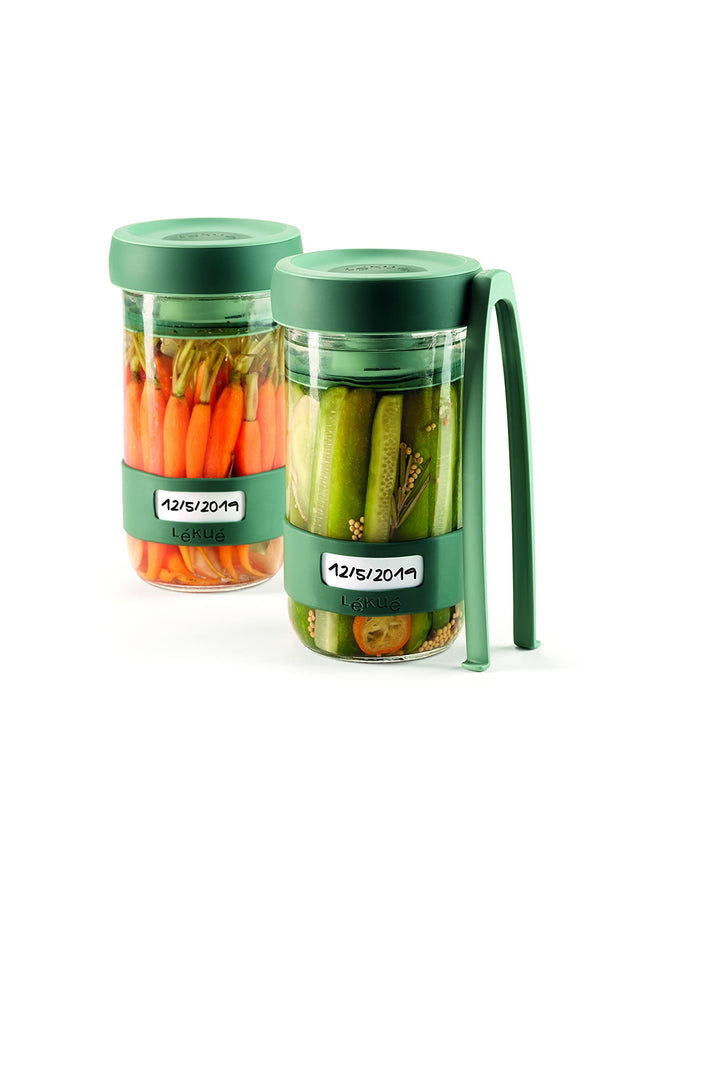 Lékué Zubereitungs-Set für Essiggurken mit 700-ml-Behälter, grün, einzeln, Único Werkzeugset, Werkze