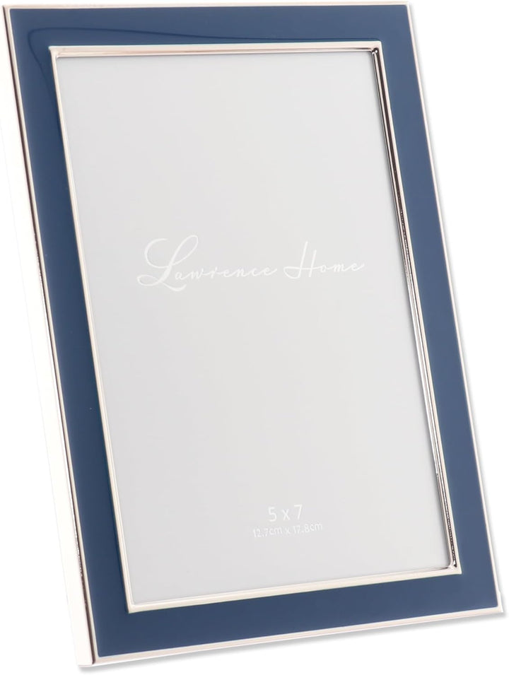 Lawrence Frames 5x7 Navy Enamel Picture Frame Bilderrahmen, Metall, blau Blau 5x7, Blau 5x7