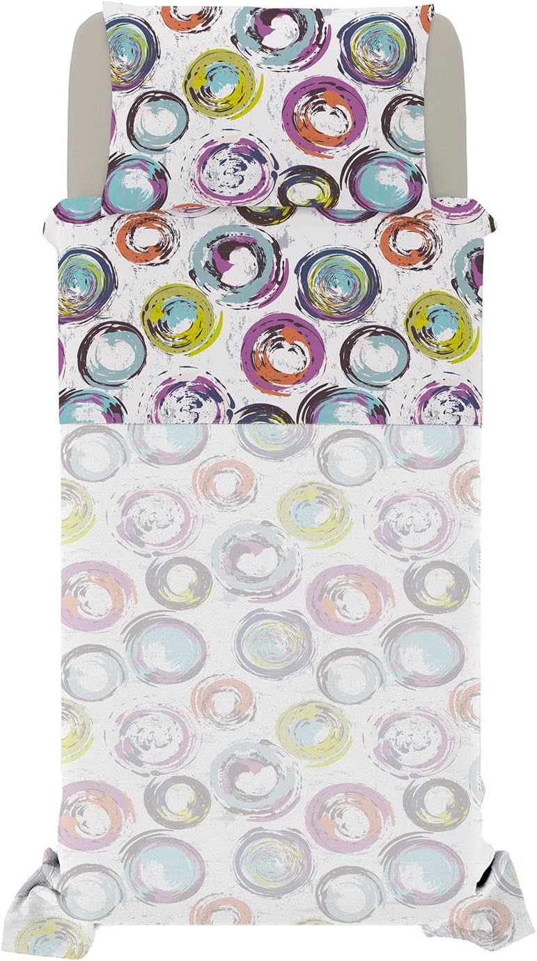 Fantasy Italian Bed Linen Bettwäsche, Cerchi Astratti, Einzelne, Mikrofaser, abstraktes Zirkeln Cerc