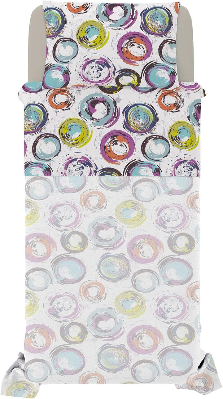 Fantasy Italian Bed Linen Bettwäsche, Cerchi Astratti, Einzelne, Mikrofaser, abstraktes Zirkeln Cerc