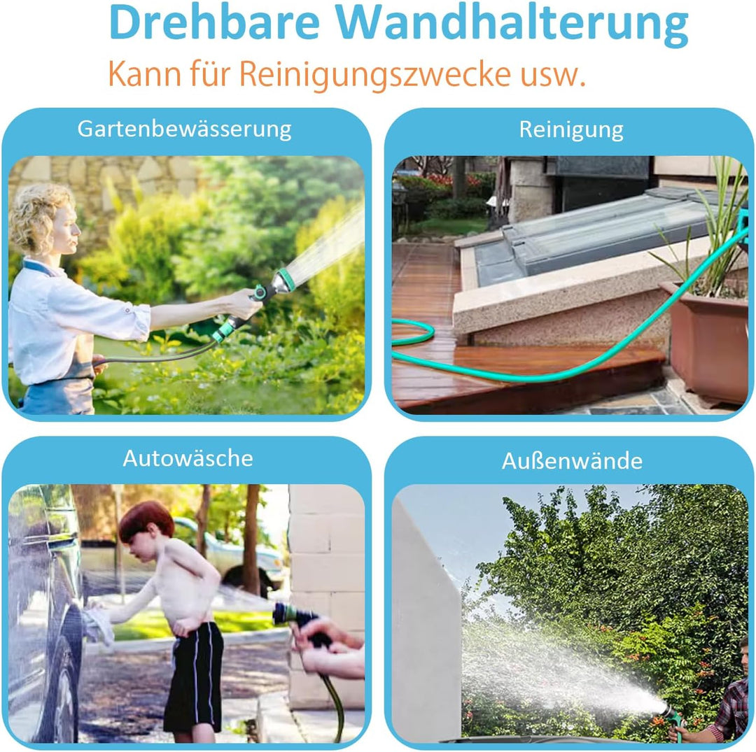 Kurflo Wand-Schlauchtrommel 20 m, Tragbare Schlauchtrommel, Automatischer Rückzug, mit Multifunktion