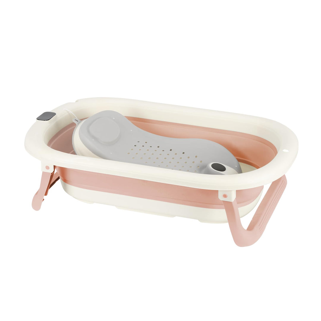 Babybadewanne mit digitalem Temperatursensor, faltbare Babybadewanne, ergonomische Halterung, schnel