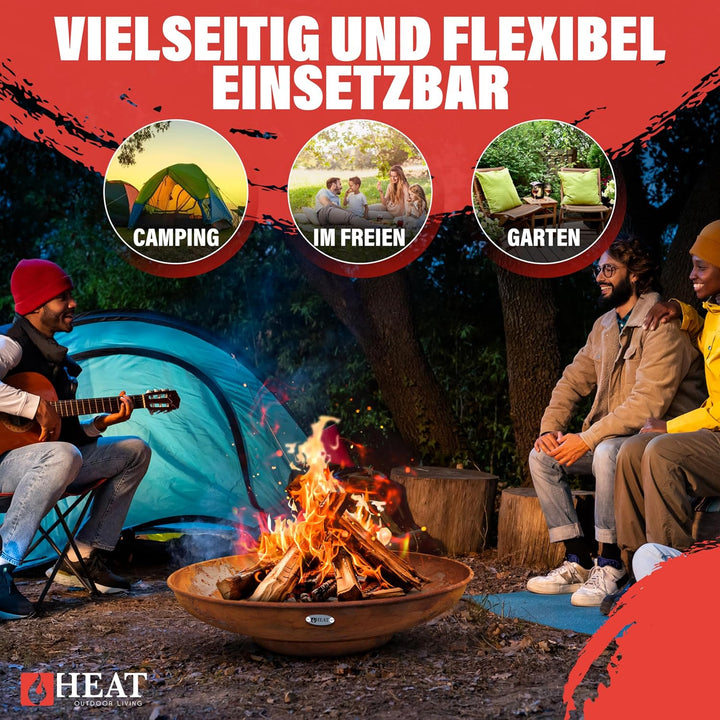 Feuerschale Ø90cm Rost - BBQ Feuerschalen für den Garten - Feuerstelle Outdoor &amp; Feuertonne - Terras