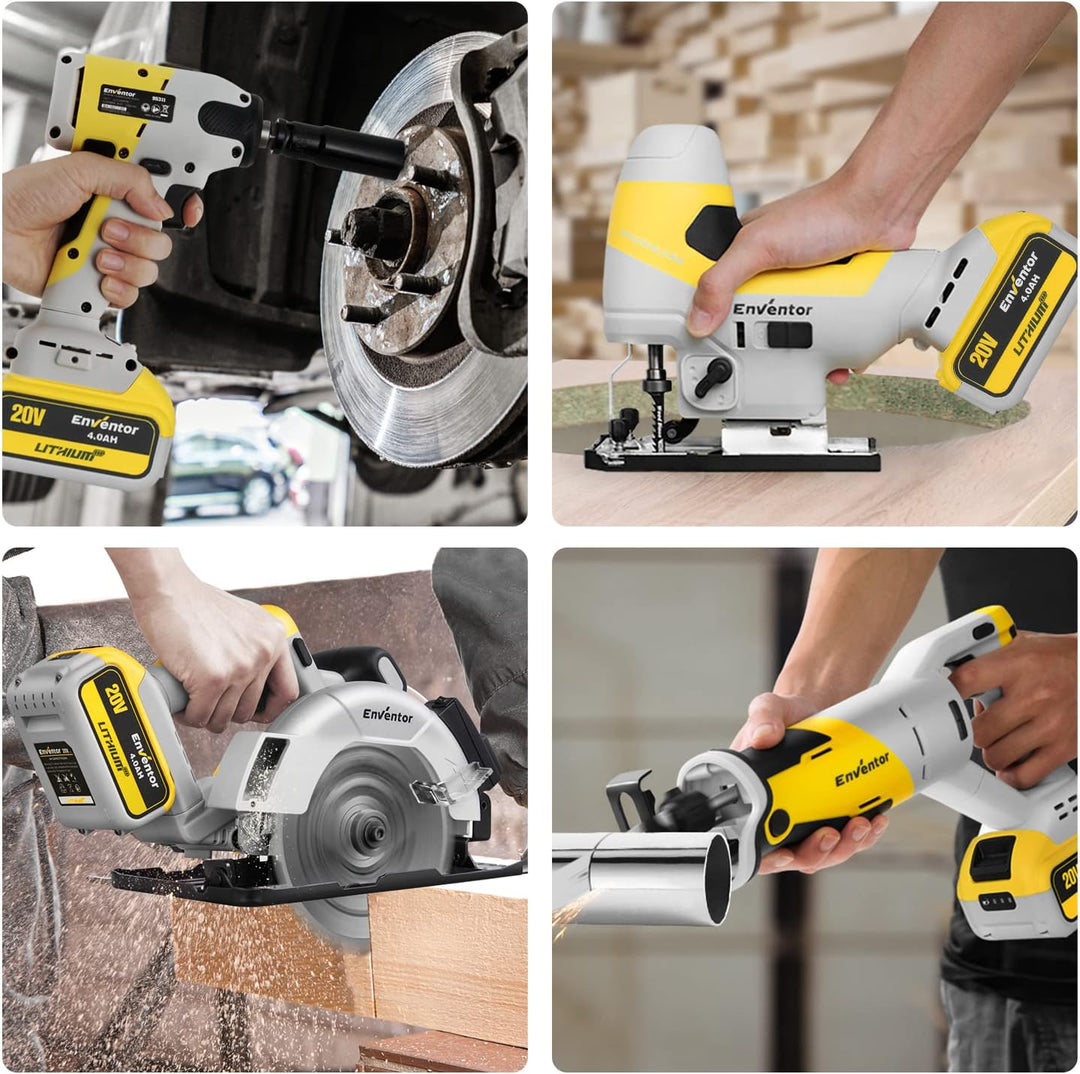 20V 4.0Ah Batterien, ENVENTOR Batterie-Backup mit LED, für Enventor 20V Elektrowerkzeuge