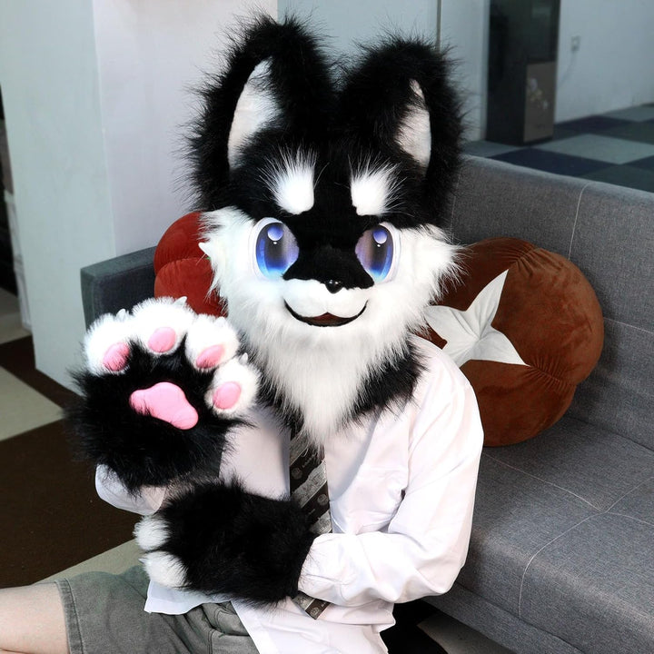Tier Vollkopf Hund Maske Fursuit Therian Plüsch Realistische Masken für Party Halloween Cosplay Kost