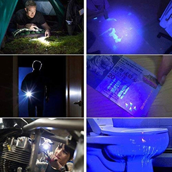 POCKETMAN Mini Taschenlampe LED 395nm UV Taschenlampe 2 Lichtquelle Mini Stift Taschenlampe mit Bele