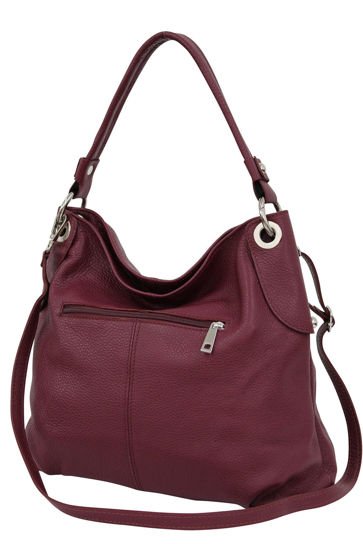 AMBRA Moda Damen echt Ledertasche Handtasche Schultertasche Beutel Shopper Umhängtasche GL012 Bordea