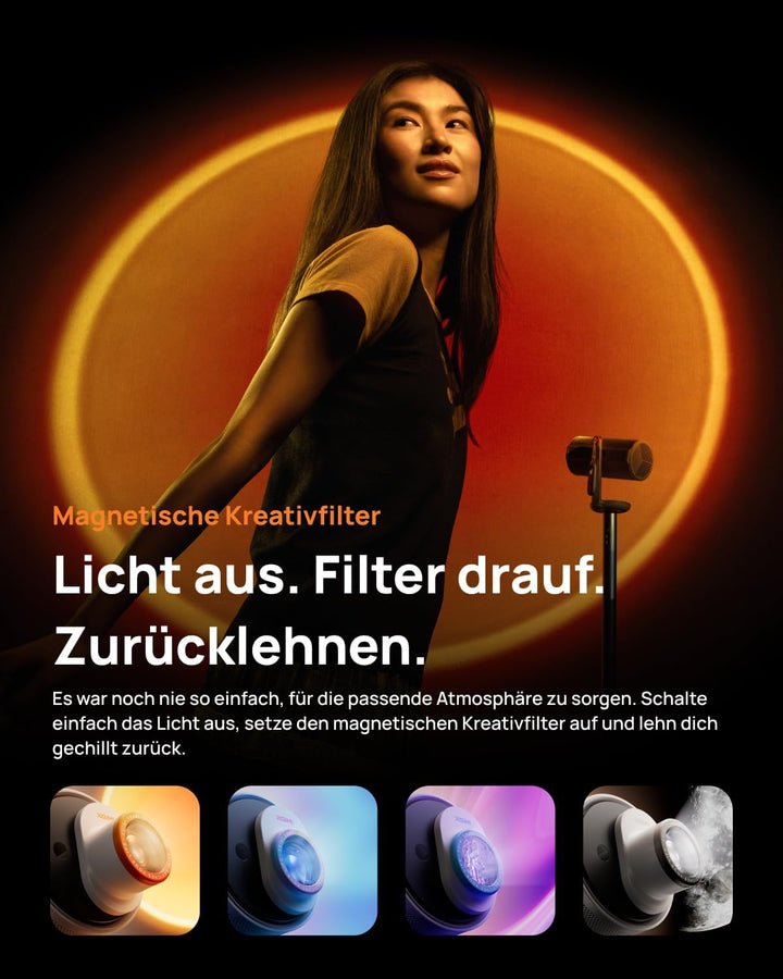 XGIMI MoGo 4 Laser Handy Beamer mit Akku, 550 ISO-Lumen, Outdoor Mini Projektor mit 360° Ständer, 2,