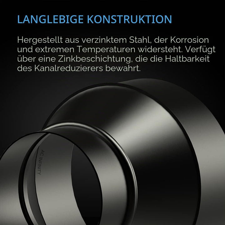 AC Infinity Rohradapter 200 mm auf 150 mm – Reduzier-/Erweiterungsstück für Lüftungsrohre in Grow-Ze