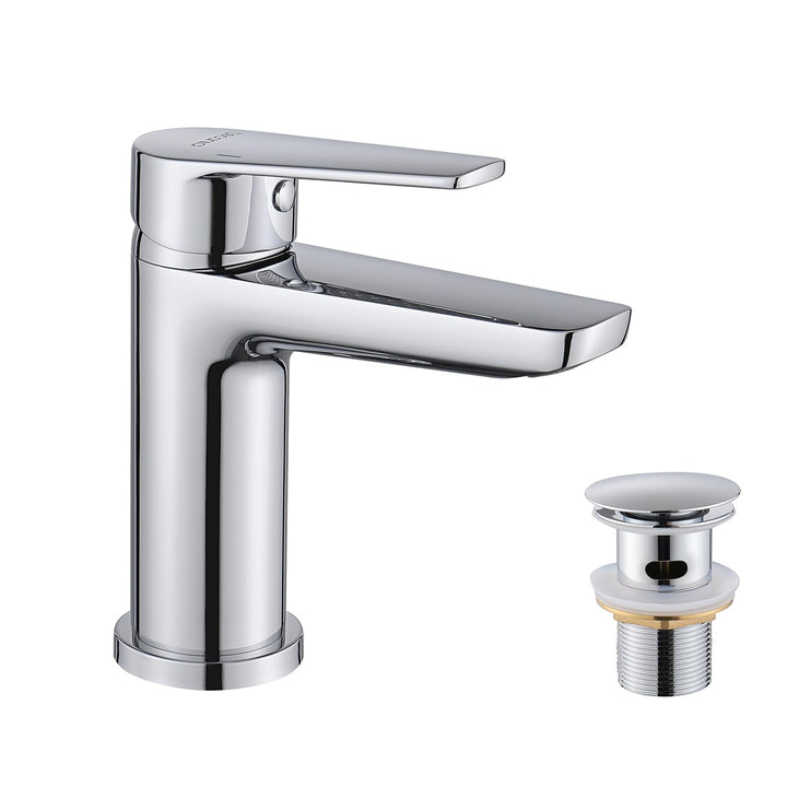 Decaura Waschtischarmatur mit G1' 1/4 pop-up Ablauf, Messing Wasserhahn Bad mit Auslauf Höhe 94 mm,