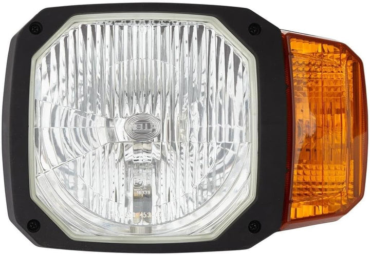 HELLA - Halogen-Hauptscheinwerfer - 12V - Einbau - Lichtscheibenfarbe: gelb - Stecker: DEUTSCH Steck