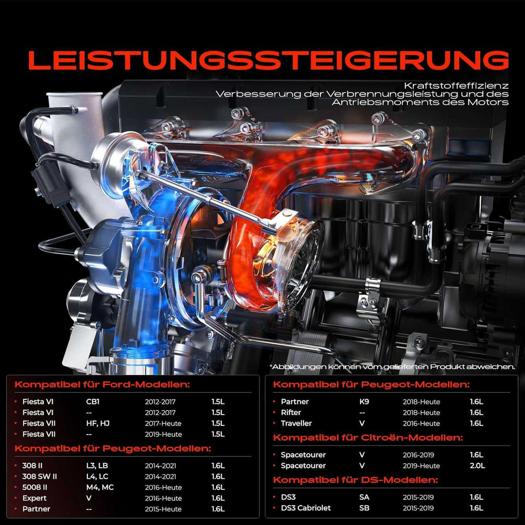 Frankberg Turbolader Abgasturbolader 3-Polig Kompatibel mit C3 III SX 1.6L Diesel 2016-2024 Fiesta V