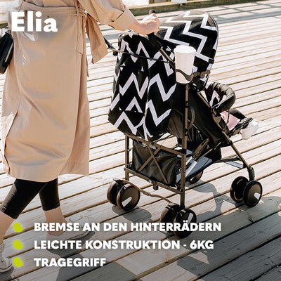 LIONELO Elia Buggy klein zusammenklappbar Kinderwagen bis 15 kg, Rücken und Fussstützenverstellung H