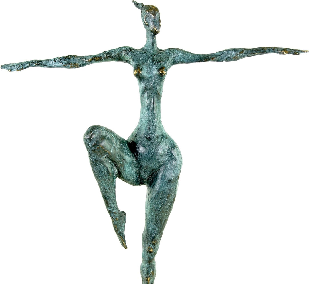 Moderne Bronzefigur auf Marmorsockel - Abstrakter Akt - signiert von Milo - Moderne Kunst Skulptur K