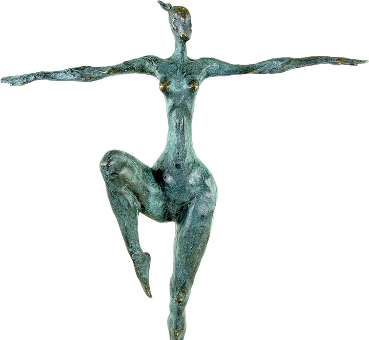 Moderne Bronzefigur auf Marmorsockel - Abstrakter Akt - signiert von Milo - Moderne Kunst Skulptur K