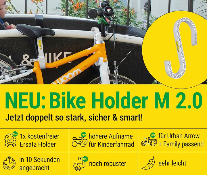 Frank Bike Holder M 2.0 – 2X Halterung für Kinderfahrrad & Laufrad am Lastenrad | kompatibel mit Urb