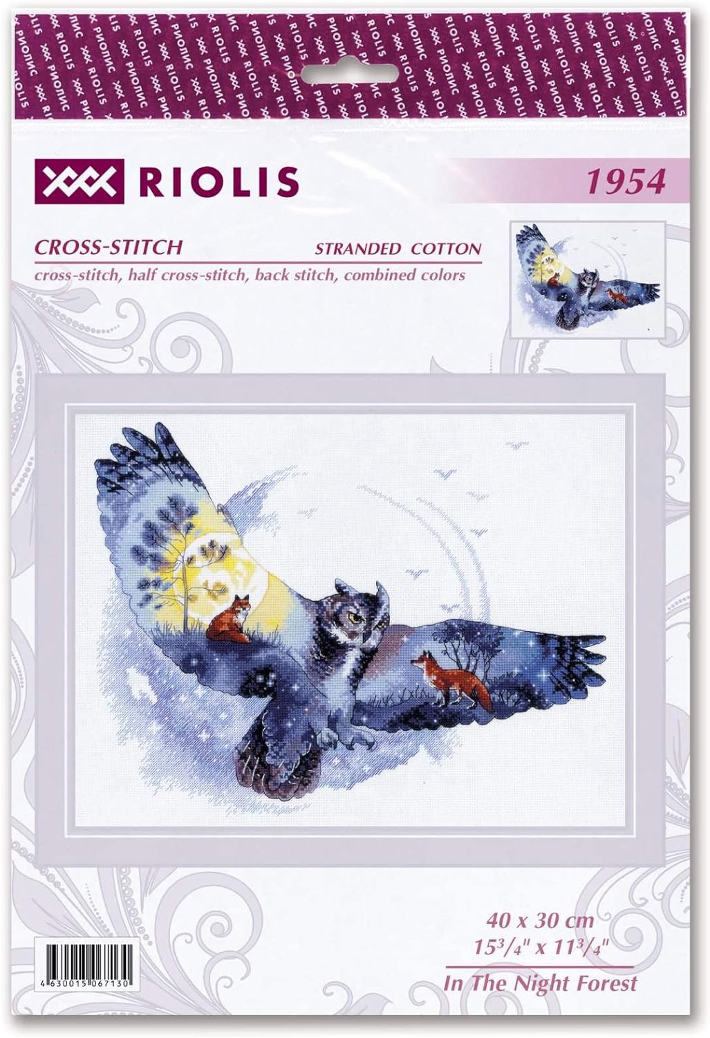 Riolis 1954 Kreuzstich Set Zählmuster, Baumwolle, mehrfarbig, 40x30cm