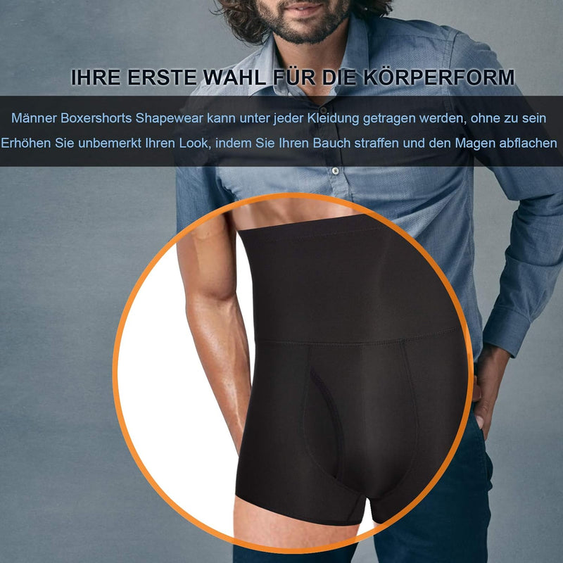 CHUMIAN Herren Kompression Unterhosen Boxershorts Shapewear Figurformende Unterwäsche Abnehmen Hohe