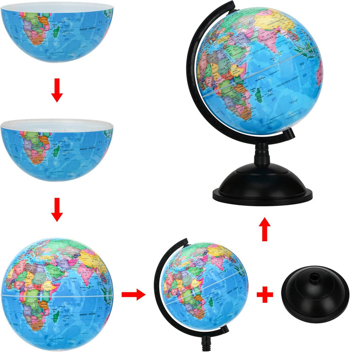 Topglobe 20cm Schülerglobus - Englische Karte - Globus Bildung Drehbarer - Pädagogische/Geografische