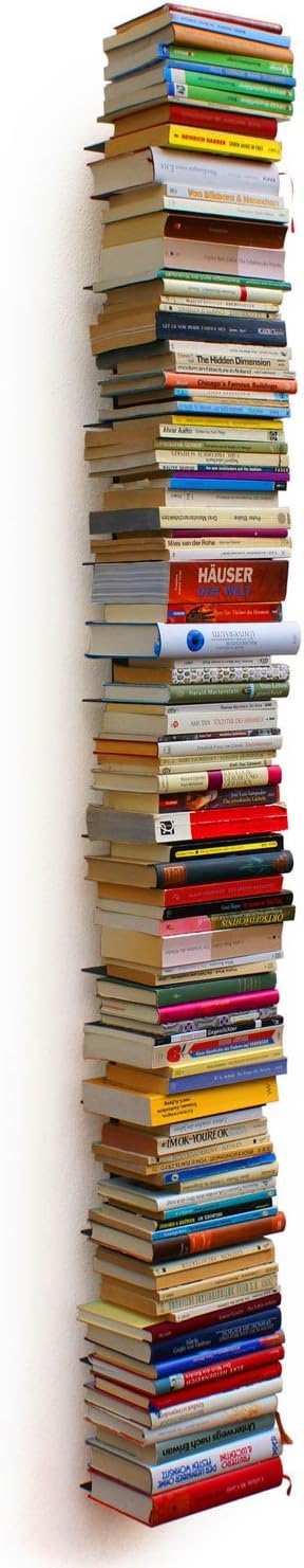 Haseform Bücherturm 170 cm (für 1,80 m Bücher) anthrazit Bücherregal Wandregal