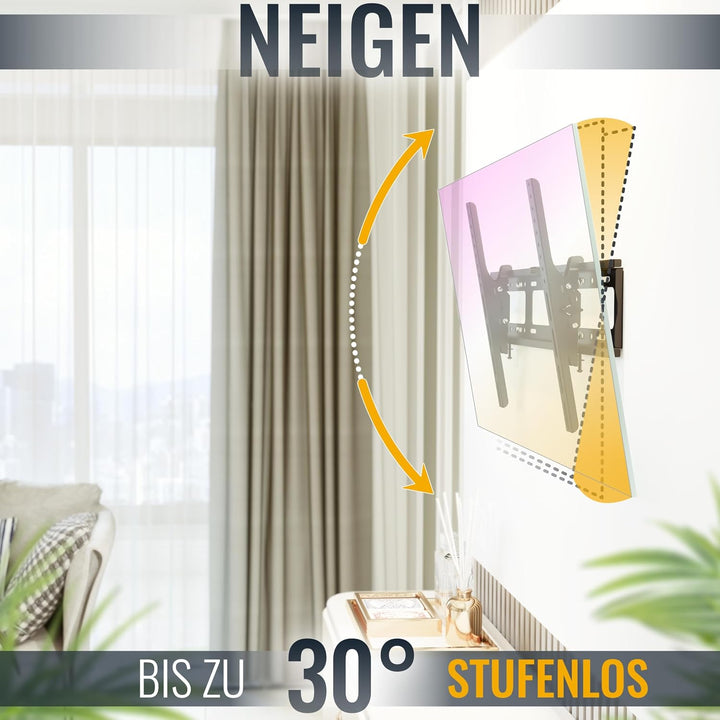 RICOO TV Wandhalterung Fernseher Neigbar Flach Slim für 37-80 Zoll, Universal TV Halterung R07, Fern