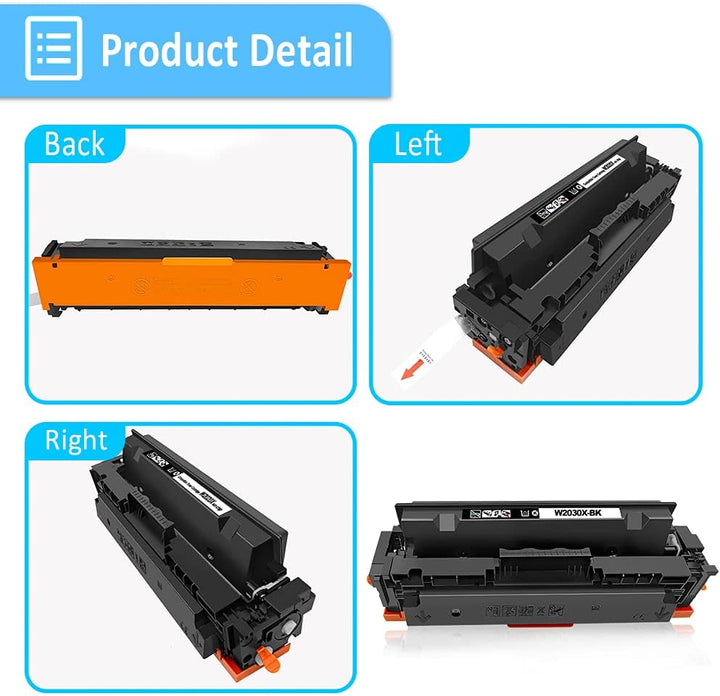 4 Farben Kompatible Tonerkartusche 415X W2030X (415A W2030A) Hohe Kapazität 7500 Seiten Schwarz & 60