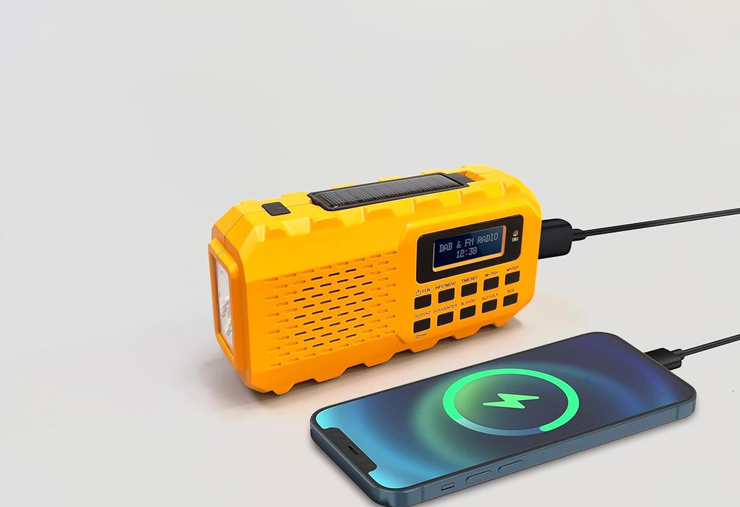 NEWTRO MULTIFUNKTIONS-KURBELRADIO DAB+/DAB/FM - MULTIFUNKTIONALES DIGITALRADIO MIT Taschenlampe, LES