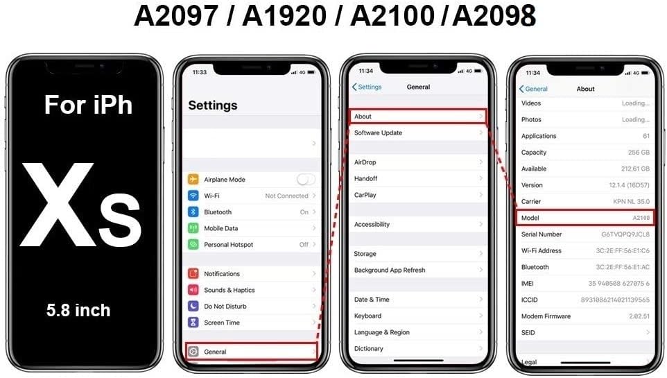 Smartex® Backcover aus Glas + Rahmen kompatibel mit iPhone XS | Rückseite Cover + Frame (Schwarz) XS