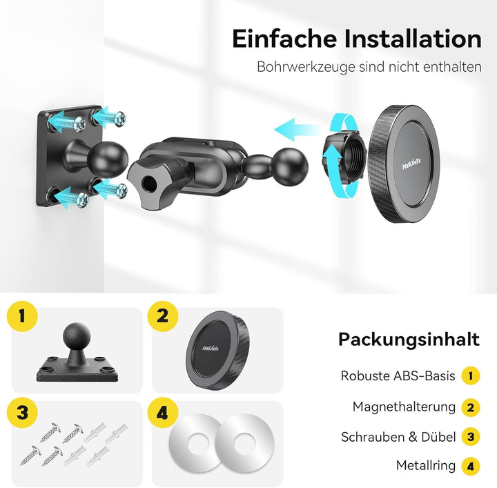 MAGJIEYX Handyhalterung Auto mit Bohrerbasis, Magnetisch Armaturenbrett Halterung für LKW Transporte
