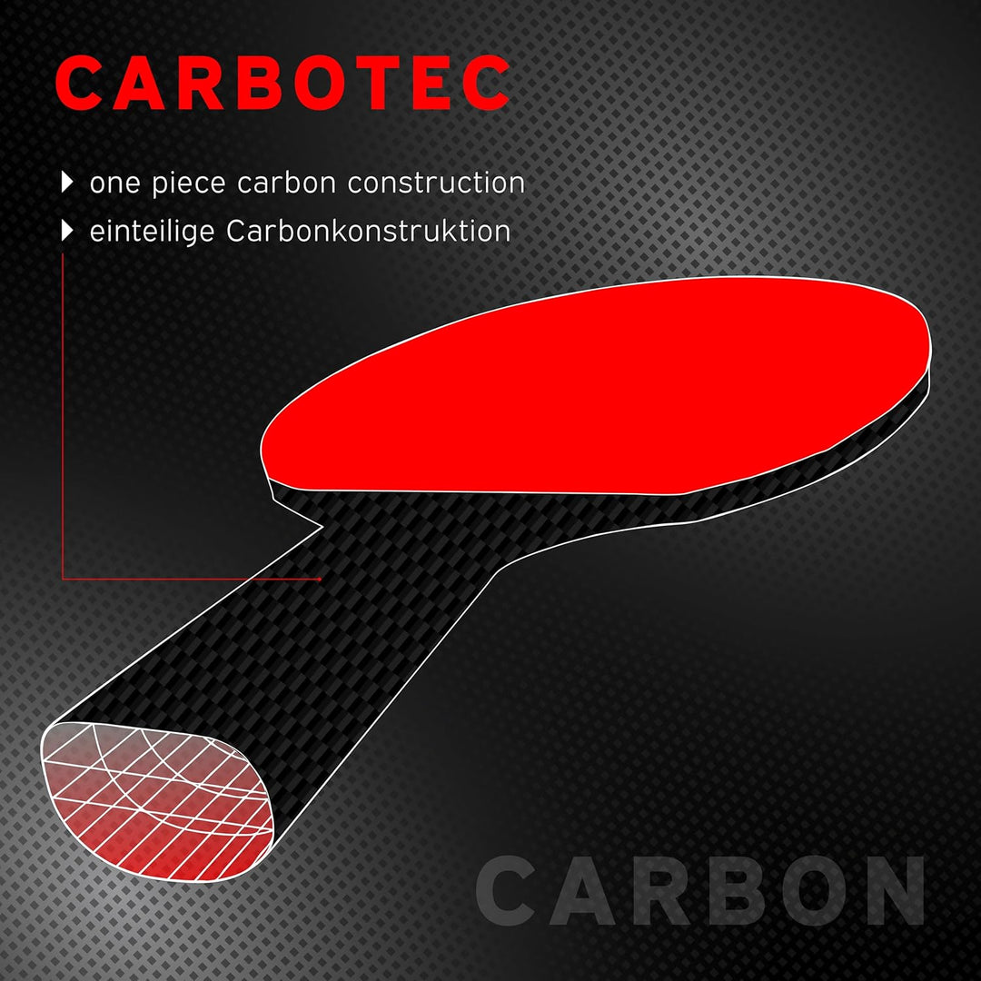 Donic-Schildkröt Carbon Tischtennisschläger CarboTec 3000, One-Piece Konstruktion, Schwarz