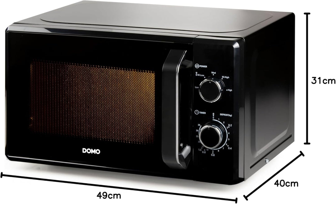 DOMO DO2520 Freistehend Mikrowelle - 5 Leistungsstufen - Auftaufunktion - Mit Signalton bei Programm