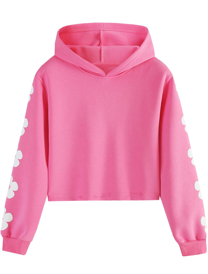 EXARUS Mädchen-Sweatshirt, Oversized/Crop Graphic Hoodie, Buchstabendruck, Rundhalsausschnitt, Pullo