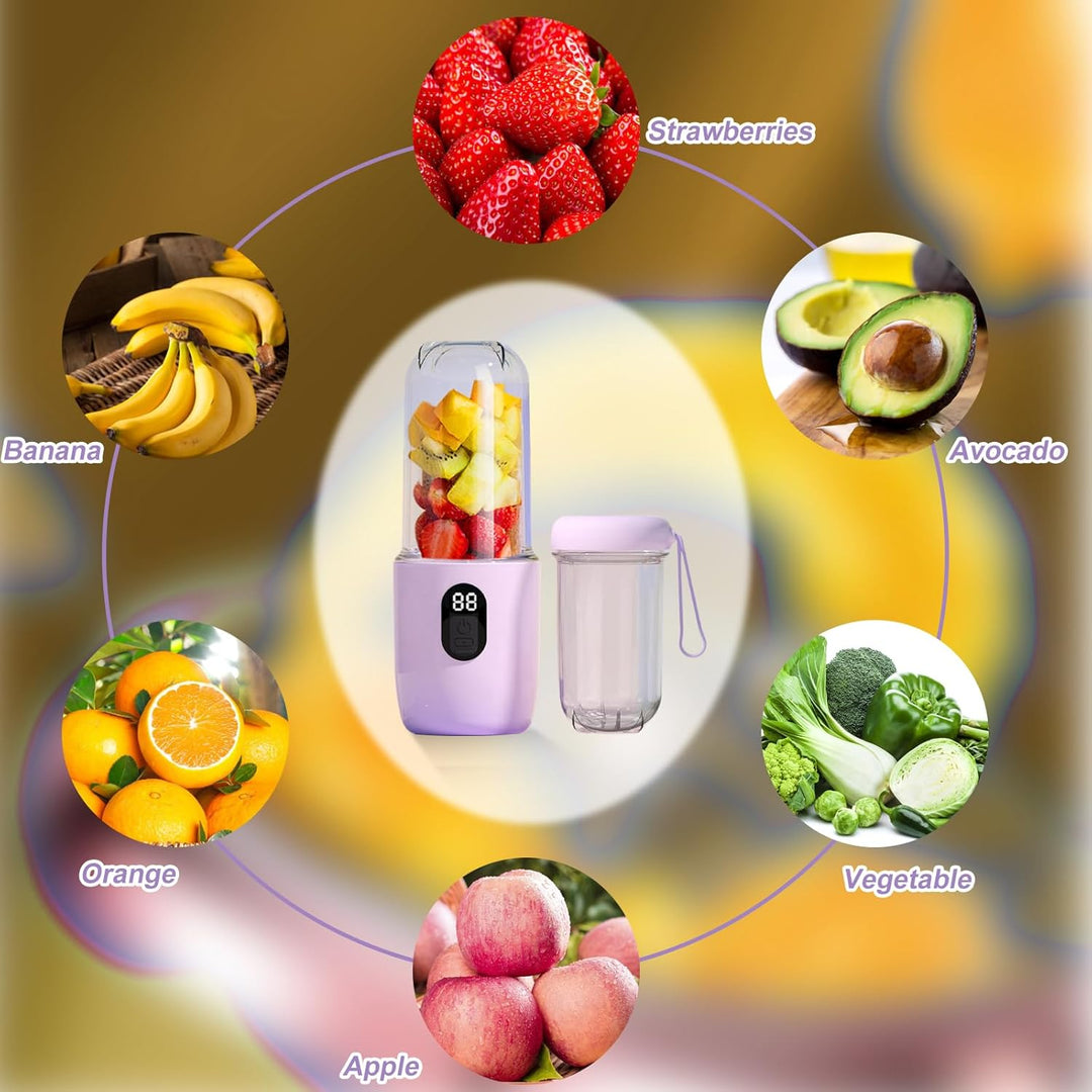 500ml Tragbarer Mixer: Smoothie Maker to Go, Smoothie Mixer mit Digitalanzeige, Portable Blender mit
