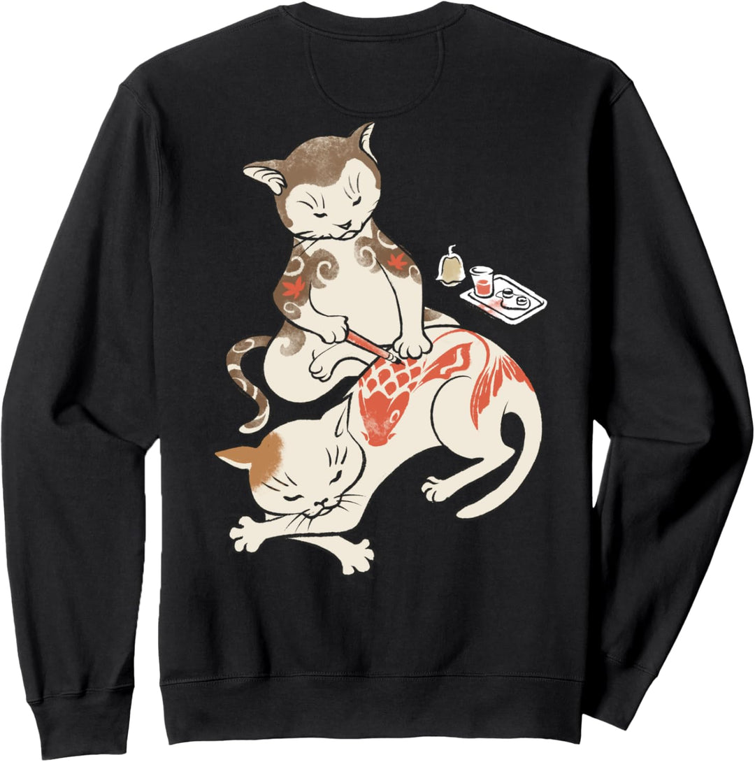 Japanische Tätowierer Katze führen Irezumi durch Sweatshirt