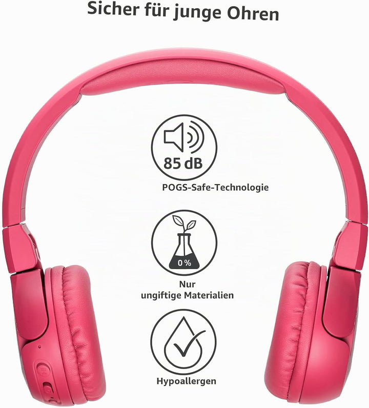 POGS Drahtloser Bluetooth Kinderkopfhörer | The Gecko 2 | Faltbarer robuster Kinderkopfhörer ab 3 Ja