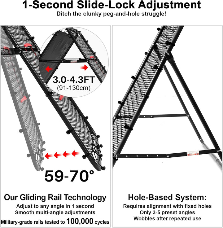 Doppelseitige Rebounder Net Fussball Training Ausrüstung, 100/120/180cm, Fussball Tor Kickback Ziel