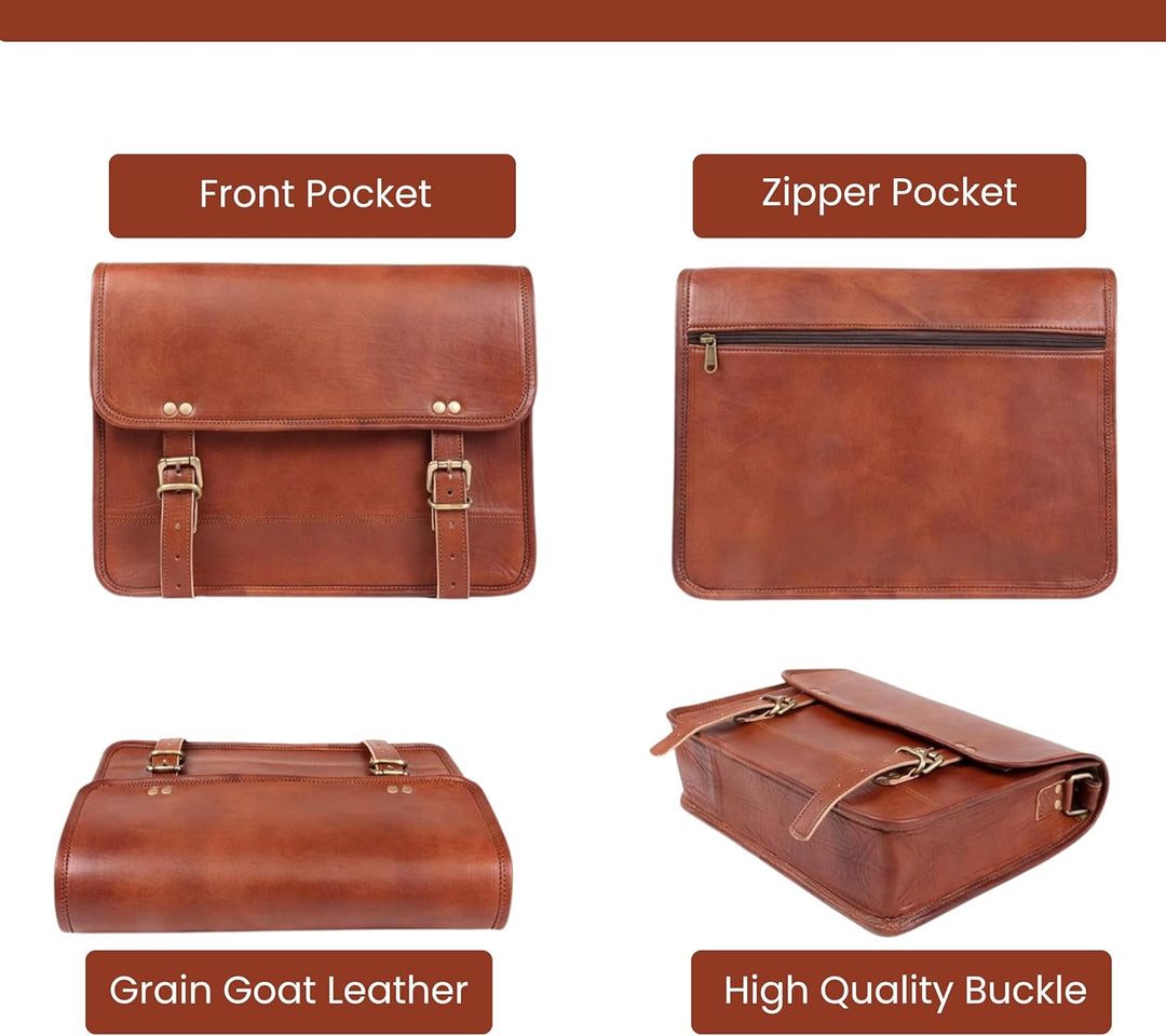 Alaska Exports Umhängetasche, Leder, für Damen und Herren 11 x 15 inch