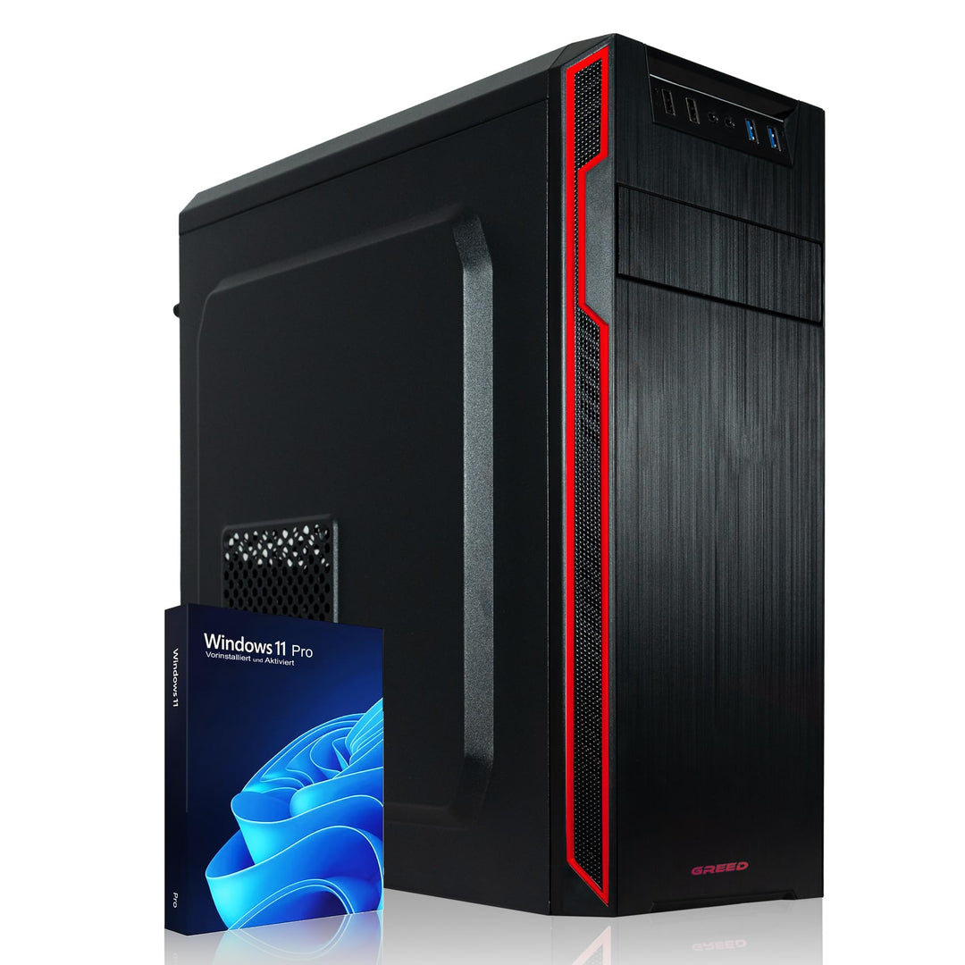 Greed® Basic V2 PC mit AMD Ryzen 5 4600G - Schneller Rechner + Computer für Büro & Home Office mit 4