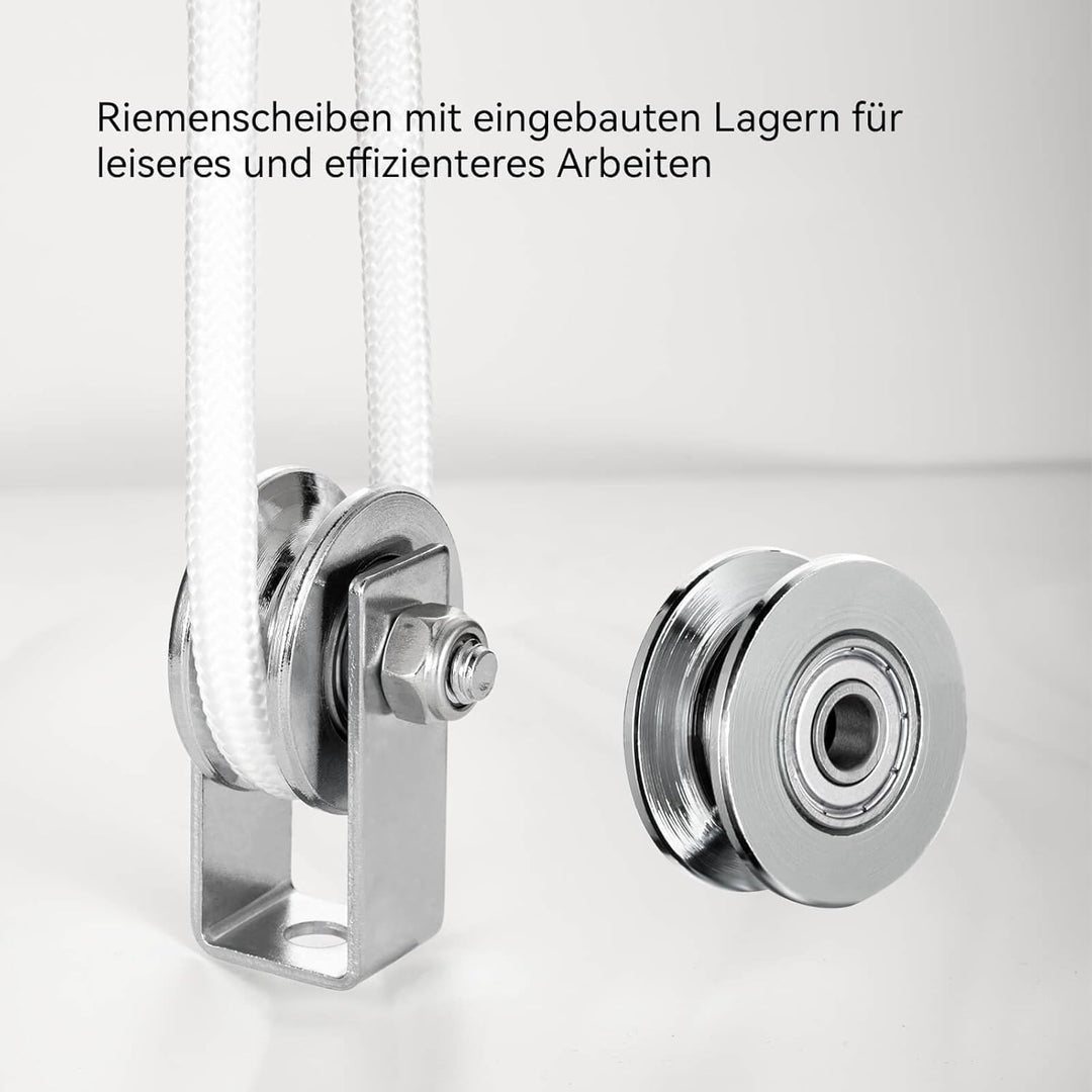 40mm Umlenkrolle mit 2 Kugellager, Edelstahl Fitness flaschenzug，Umlenkrollen für 8mm Seile Stahlsei