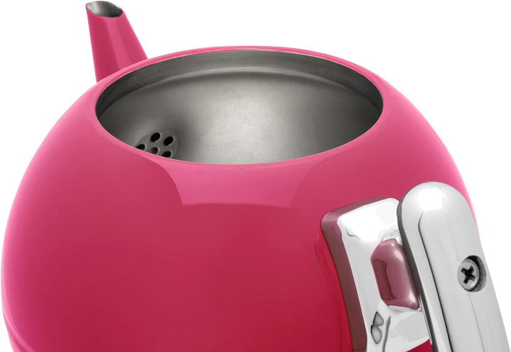 Bredemeijer grosse Pinke Edelstahl Teekanne 1.2 Liter doppelwandig - isolierende Kanne für längeren