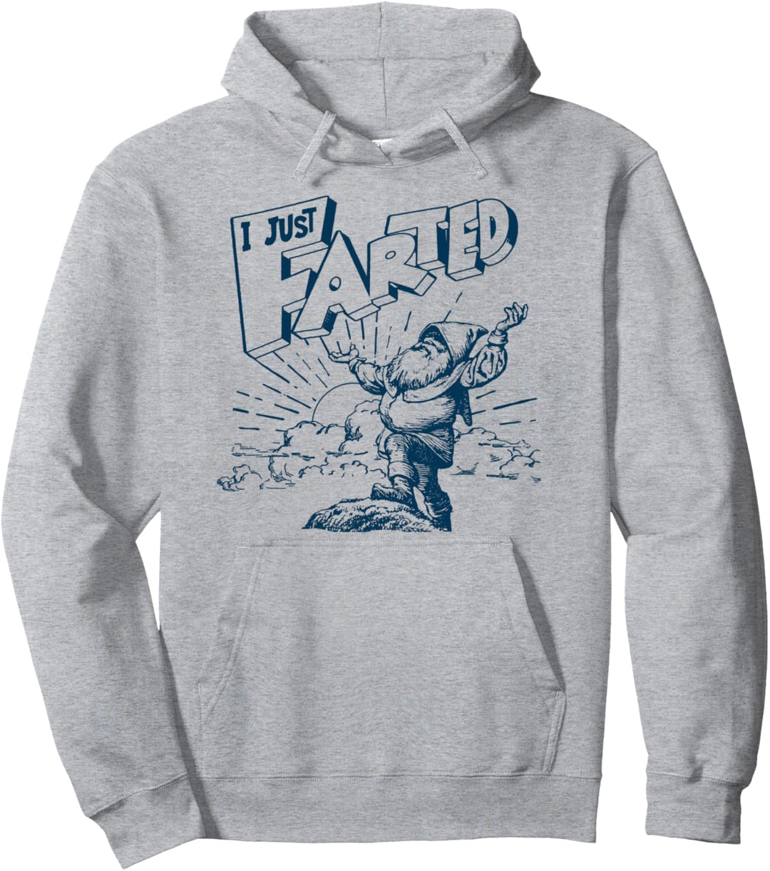 I Just Farted Funny Gnome Fathers Day Retro Pullover Hoodie