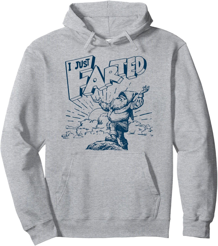 I Just Farted Funny Gnome Fathers Day Retro Pullover Hoodie