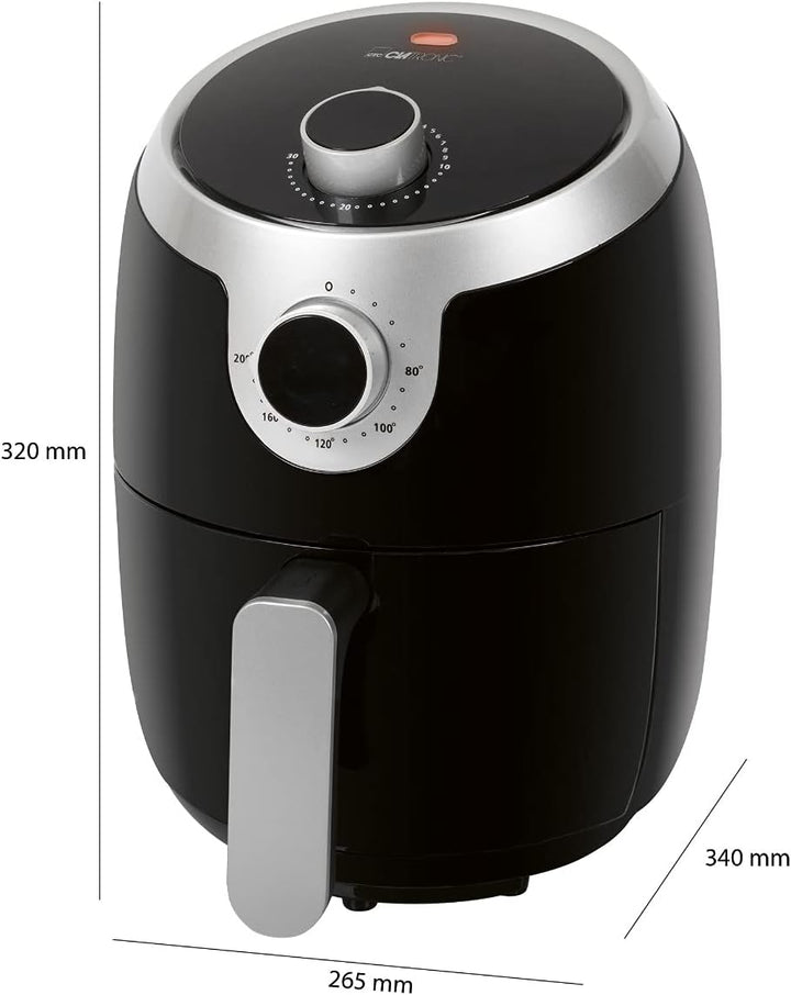 Clatronic FR 3769 H Heissluft-Fritteuse, Öl- und fettfreie Fritteuse dank Heissluft, 1,8 Liter Kapaz