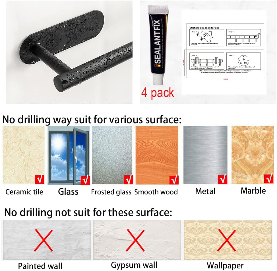 laimew 7 pcs Black Bathroom Accessory Set