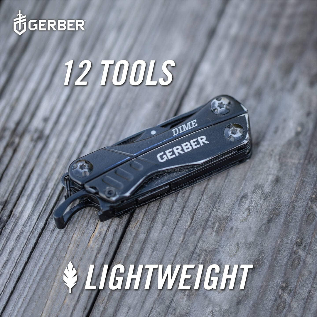 Gerber Multifunktionswerkzeug mit 12 Funktionen, Dime Pocket Multi-Tool, Schwarz, 31-003610 Schwarz